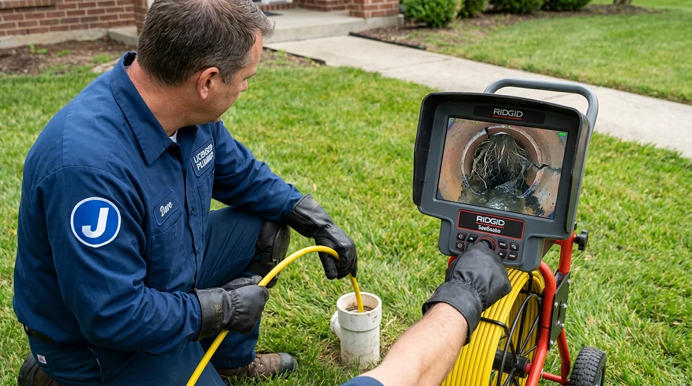 Sewer camera inspection being performed by Johns Plumbing LLC in Ben Lomond
